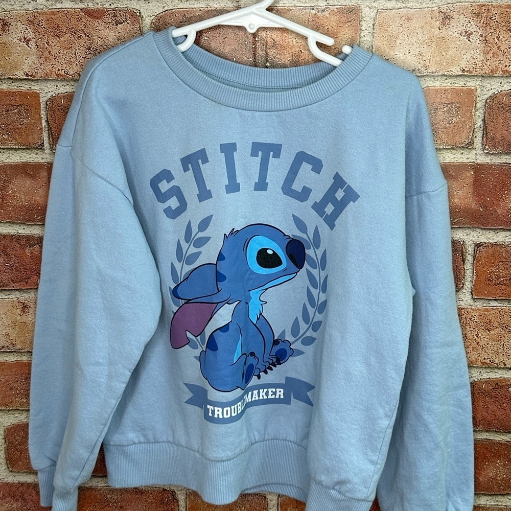 Disney Stitch Light Blue Sweatshirt kids 7/8